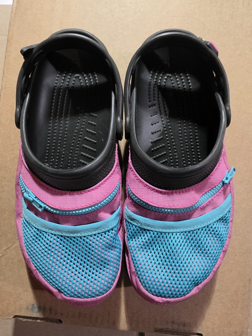 CROCS Kids Pink and Aqua Breathable Mesh Clogs